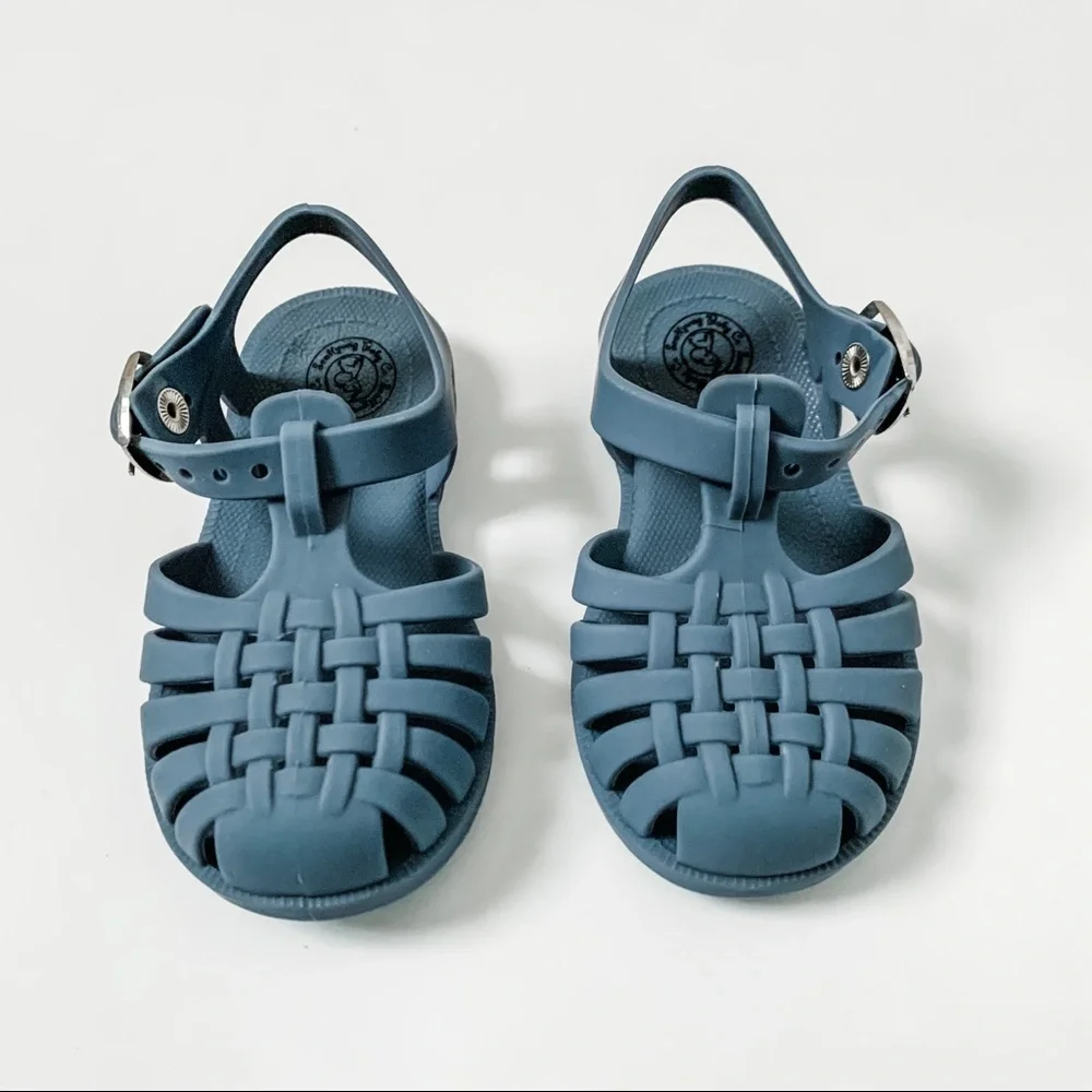 Kids Blue Jelly Fisherman Sandals